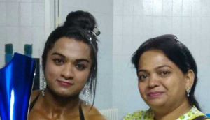 Bhumika Sharma with her mother