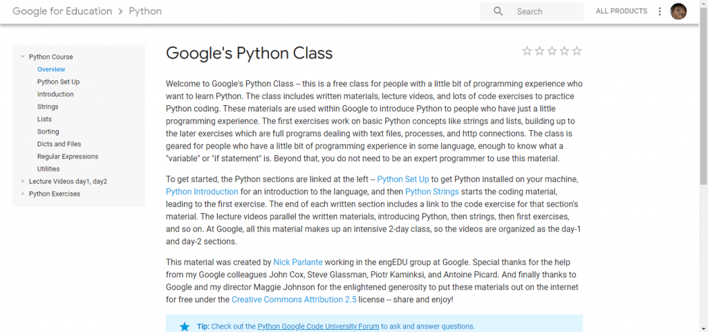 Google python Class eBook