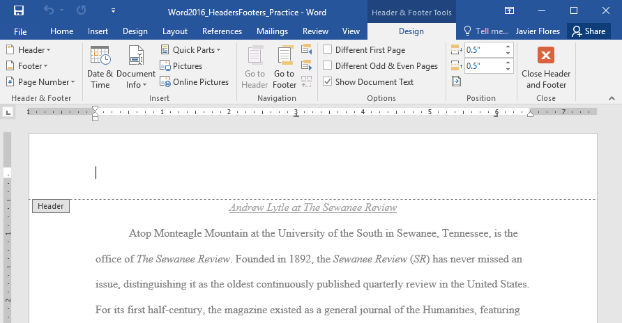 how to delete header and footer in word mac