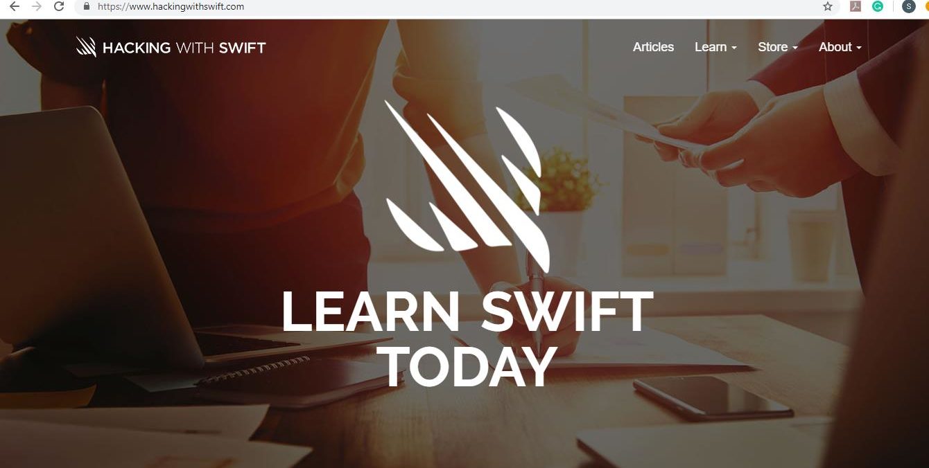 hackingwithswift homepage