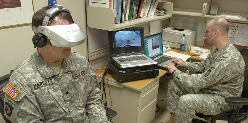 US Soldier Undergoes PTSD treatment with VR technology