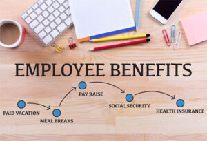 Group health benefits offer medical protection for the company's workers. 