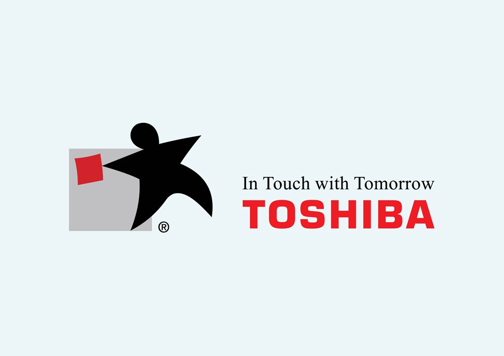 Toshiba logo "in touch with tomorrow"