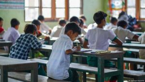 school students giving exams