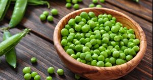 The small green peas contain 9 grammes of protein