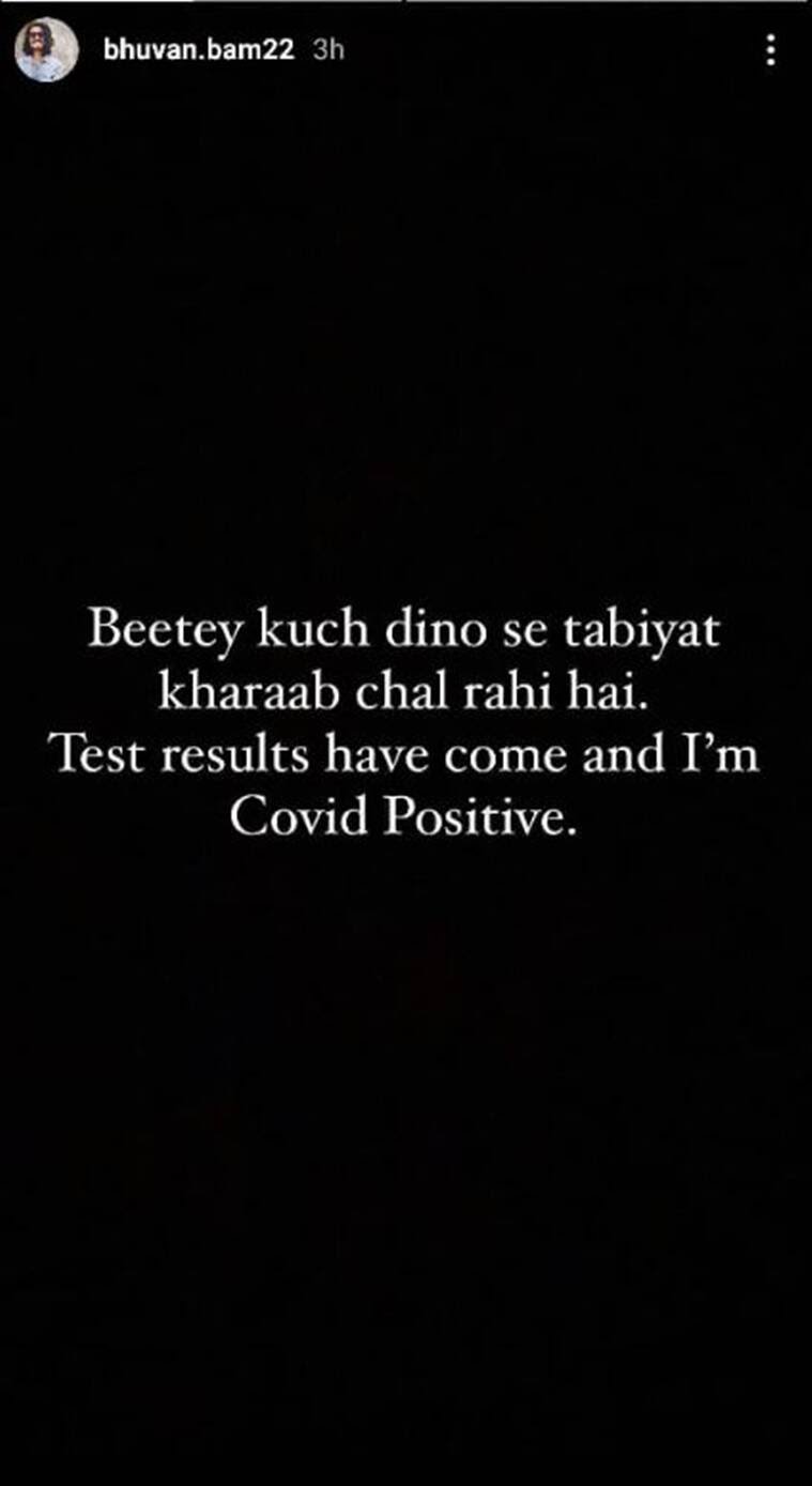 Bhuvan Bam post about Covid-19 positive