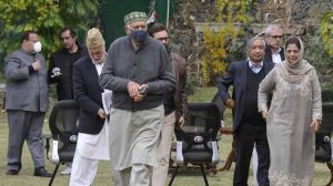Former Jammu and Kashmir chief minister Mehbooba Mufti, National Conference president Farooq Abdullah and other leaders
